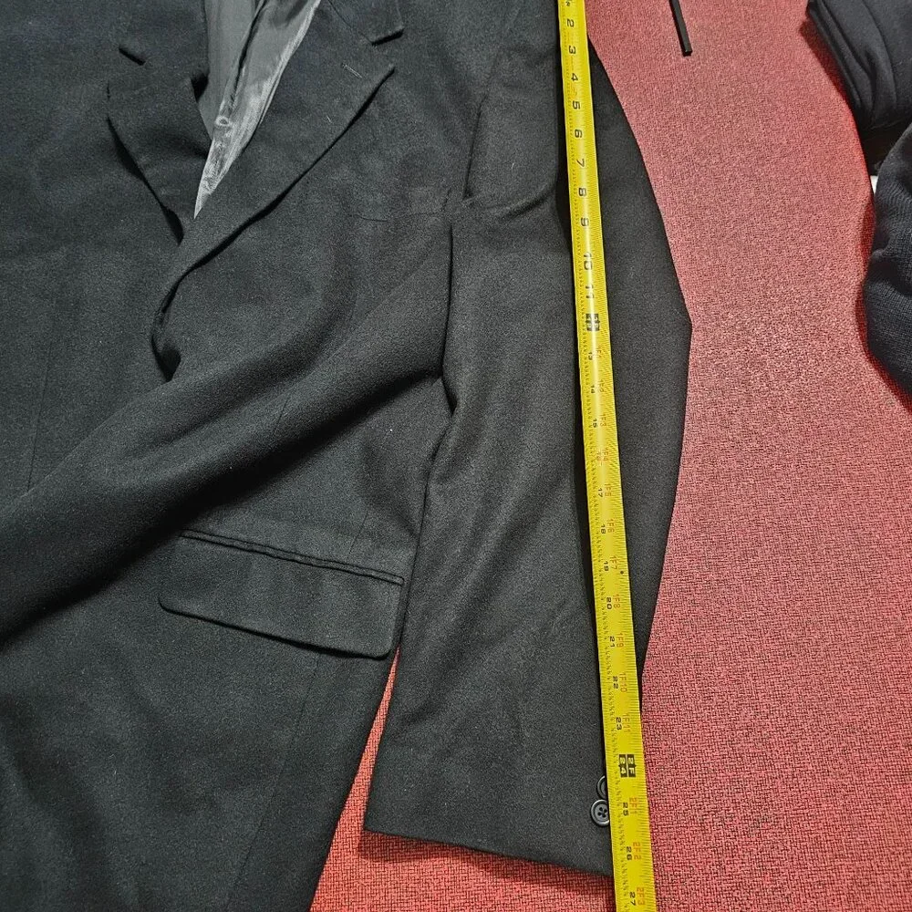Club Room Wool‎ Silk Cashmere Blazer 48L Black Quiet Luxury Office Old Money